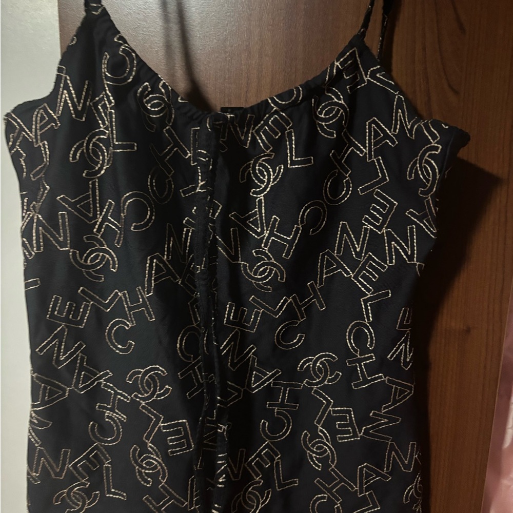 Chanel Black and Gold Dress